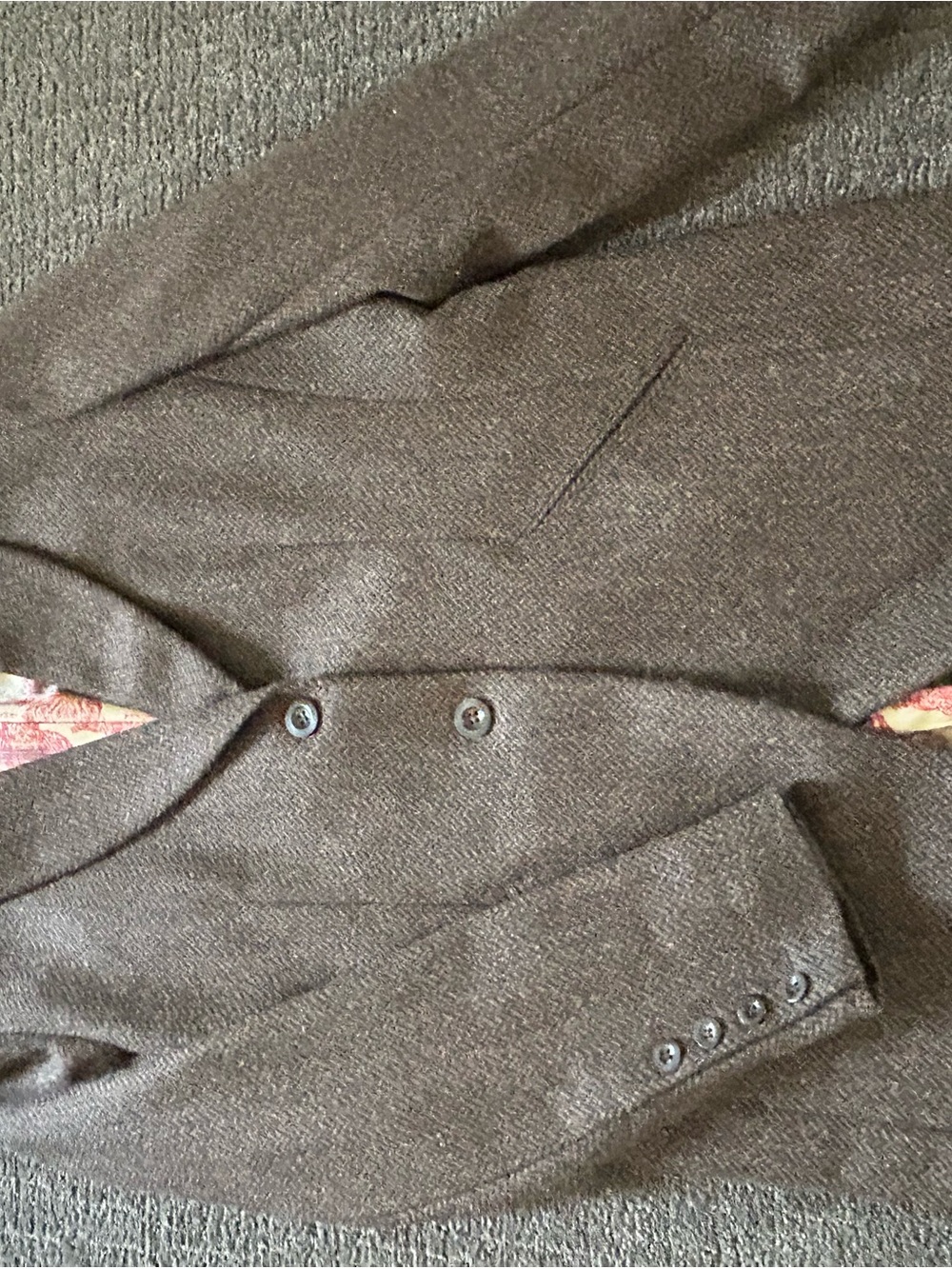 Peruvian Connection Brown Herringbone Wool/Alpaca Blazer - Picture 7 of 11